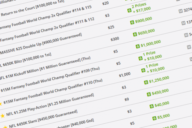 DraftKings lobby